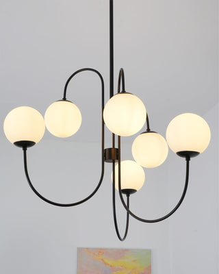 Gooseneck Contemporary Metal Chandelier