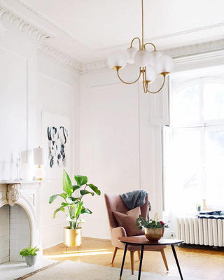 Gooseneck Contemporary Metal Chandelier