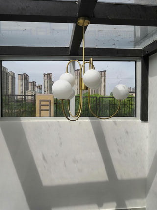Gooseneck Contemporary Metal Chandelier