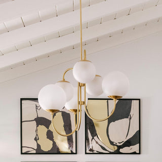 Gooseneck Contemporary Metal Chandelier