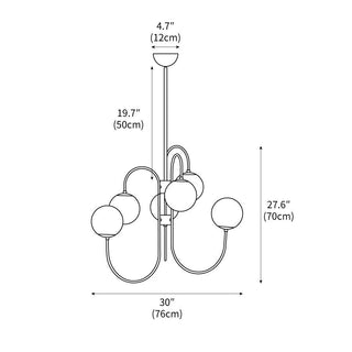 Gooseneck Contemporary Metal Chandelier