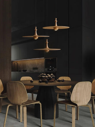 Cinder Contemporary Wood Pendant Light