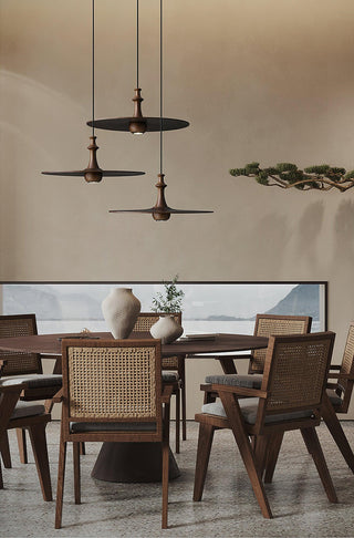 Cinder Contemporary Wood Pendant Light