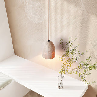 Grace Bell Minimalist Yellow Travertine Pendant Light
