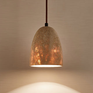 Grace Bell Minimalist Yellow Travertine Pendant Light