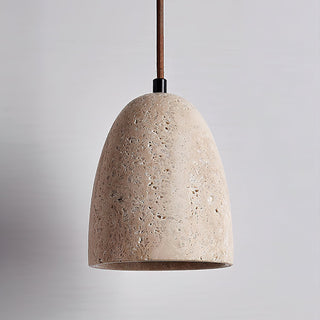 Grace Bell Minimalist Yellow Travertine Pendant Light