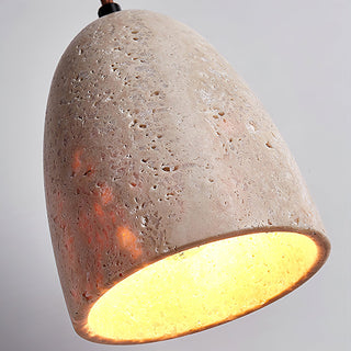 Grace Bell Minimalist Yellow Travertine Pendant Light