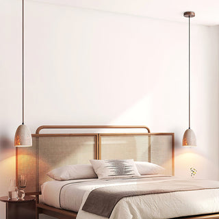 Grace Bell Minimalist Yellow Travertine Pendant Light