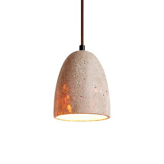 Grace Bell Minimalist Yellow Travertine Pendant Light