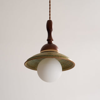 Greenfield Vintage Wood Ceramic Pendant Light