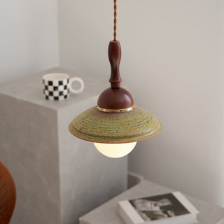 Greenfield Vintage Wood Ceramic Pendant Light