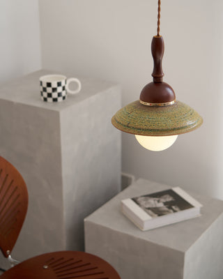 Greenfield Vintage Wood Ceramic Pendant Light
