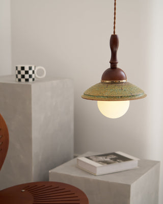 Greenfield Vintage Wood Ceramic Pendant Light