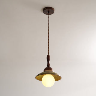 Greenfield Vintage Wood Ceramic Pendant Light
