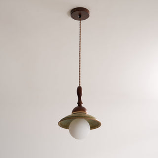 Greenfield Vintage Wood Ceramic Pendant Light