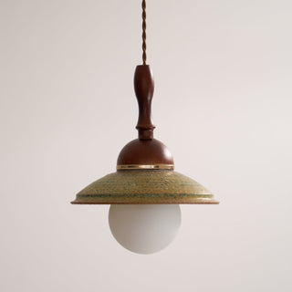 Greenfield Vintage Wood Ceramic Pendant Light