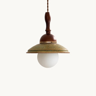 Greenfield Vintage Wood Ceramic Pendant Light