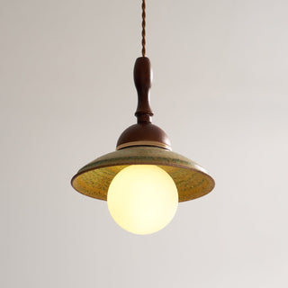 Greenfield Vintage Wood Ceramic Pendant Light