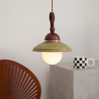Greenfield Vintage Wood Ceramic Pendant Light