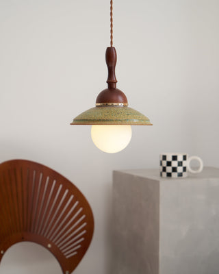 Greenfield Vintage Wood Ceramic Pendant Light