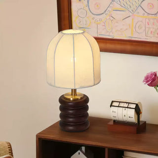 Greyson Sculpted Wood Fabric Table Lamp