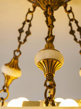 Auremont Alabaster Brass Ceiling Light