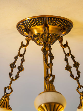 Auremont Alabaster Brass Ceiling Light