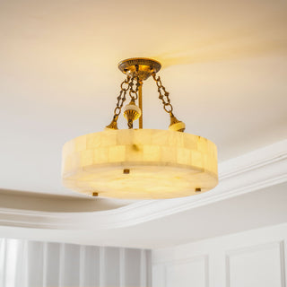 Auremont Alabaster Brass Ceiling Light