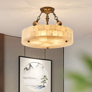 Auremont Alabaster Brass Ceiling Light