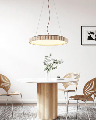 Grove Circle Wabi-Sabi Travertine Pendant Light