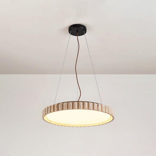 Grove Circle Wabi-Sabi Travertine Pendant Light