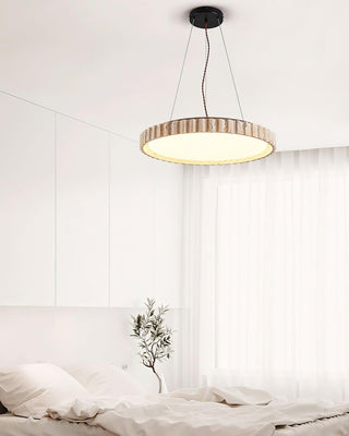 Grove Circle Wabi-Sabi Travertine Pendant Light