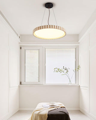 Grove Circle Wabi-Sabi Travertine Pendant Light