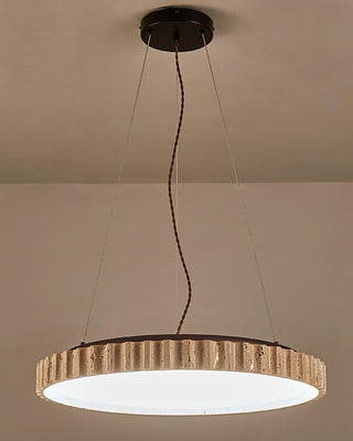 Grove Circle Wabi-Sabi Travertine Pendant Light