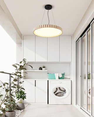 Grove Circle Wabi-Sabi Travertine Pendant Light
