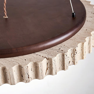 Grove Circle Wabi-Sabi Travertine Pendant Light