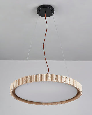 Grove Circle Wabi-Sabi Travertine Pendant Light