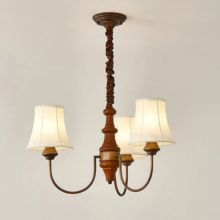 Lila Traditional Wood Fabric Chandelier