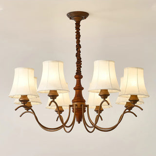 Lila Traditional Wood Fabric Chandelier