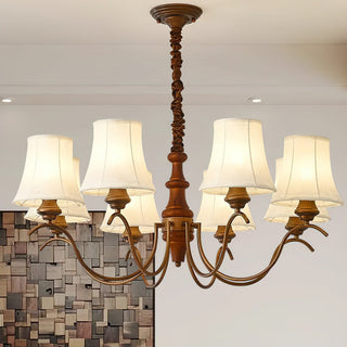 Lila Traditional Wood Fabric Chandelier