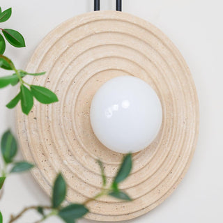 Growth Ring Contemporary Travertine Wall Light