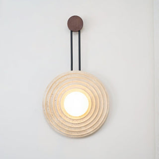 Growth Ring Contemporary Travertine Wall Light