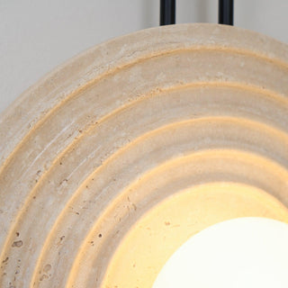 Growth Ring Contemporary Travertine Wall Light