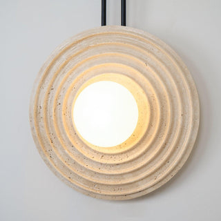 Growth Ring Contemporary Travertine Wall Light