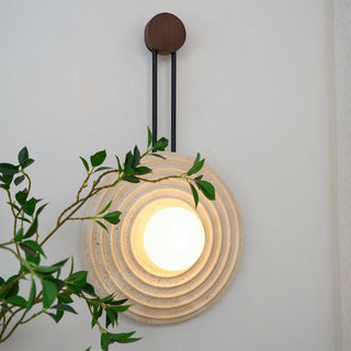 Growth Ring Contemporary Travertine Wall Light