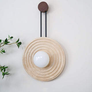 Growth Ring Contemporary Travertine Wall Light