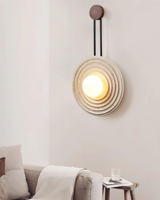 Growth Ring Contemporary Travertine Wall Light