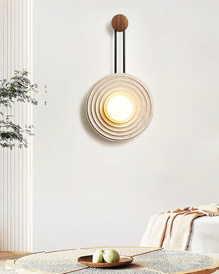 Growth Ring Contemporary Travertine Wall Light