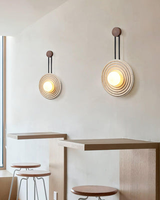 Growth Ring Contemporary Travertine Wall Light