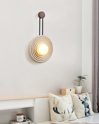 Growth Ring Contemporary Travertine Wall Light